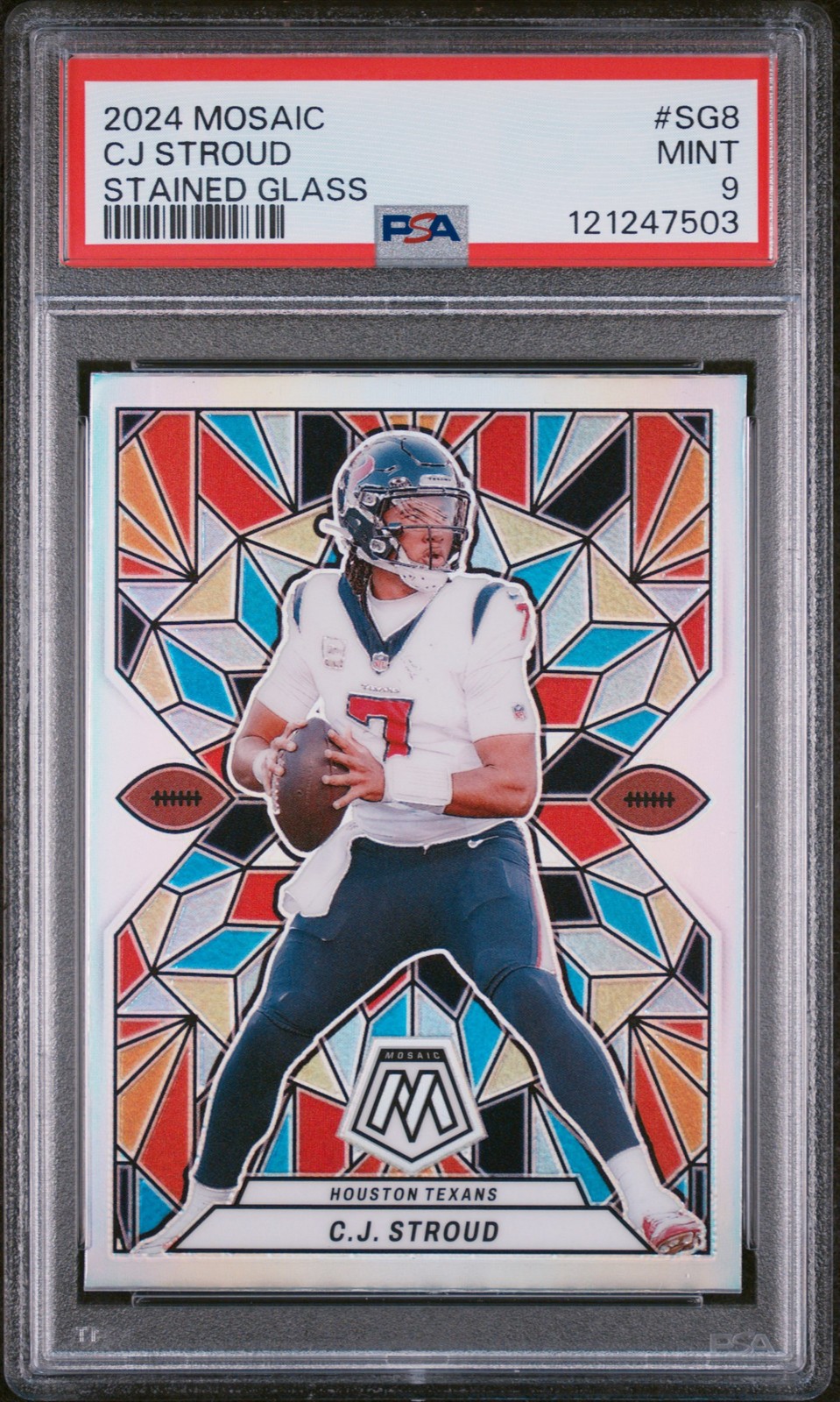 2024 PANINI MOSAIC STAINED GLASS #SG8 CJ STROUD PSA 9