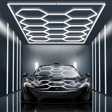 Ultra Bright Hexagon Garage Lights.720W 86400LM 6500K Hexagon LED Light Garag...