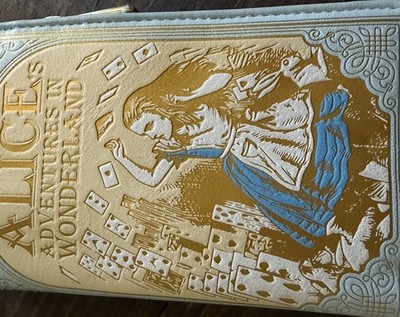 *RARE* Loungefly Disney Alice in Wonderland  Zip Around Wallet BABY BLUE GOLD