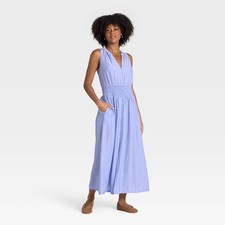 Women's Button-Front Maxi A-Line Dress - Universal Thread