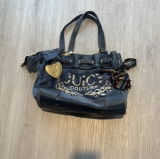 Vintage Juicy Couture Shoulder Bag Purse Brown Black Scottie Dogs Y2K Velour