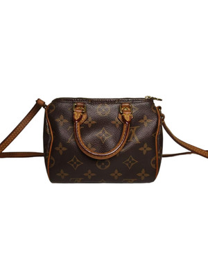 Louis Vuitton Speedy Nano Brown Monogram Crossbody Leather Women