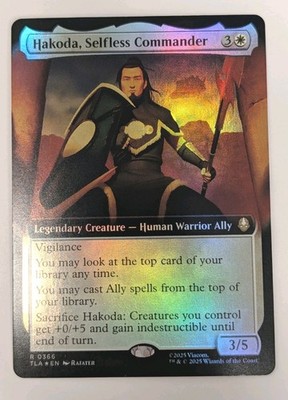 Hakoda Selfless Commander Extended Art Avatar: The Last Airbender Foil- MTG RARE