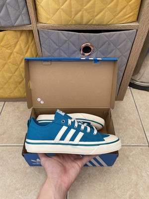 Adidas Originals Nizza RF 74 blau weiß Turnschuhe Schuhe neu mit Karton Größe 8,5 UK HQ8566