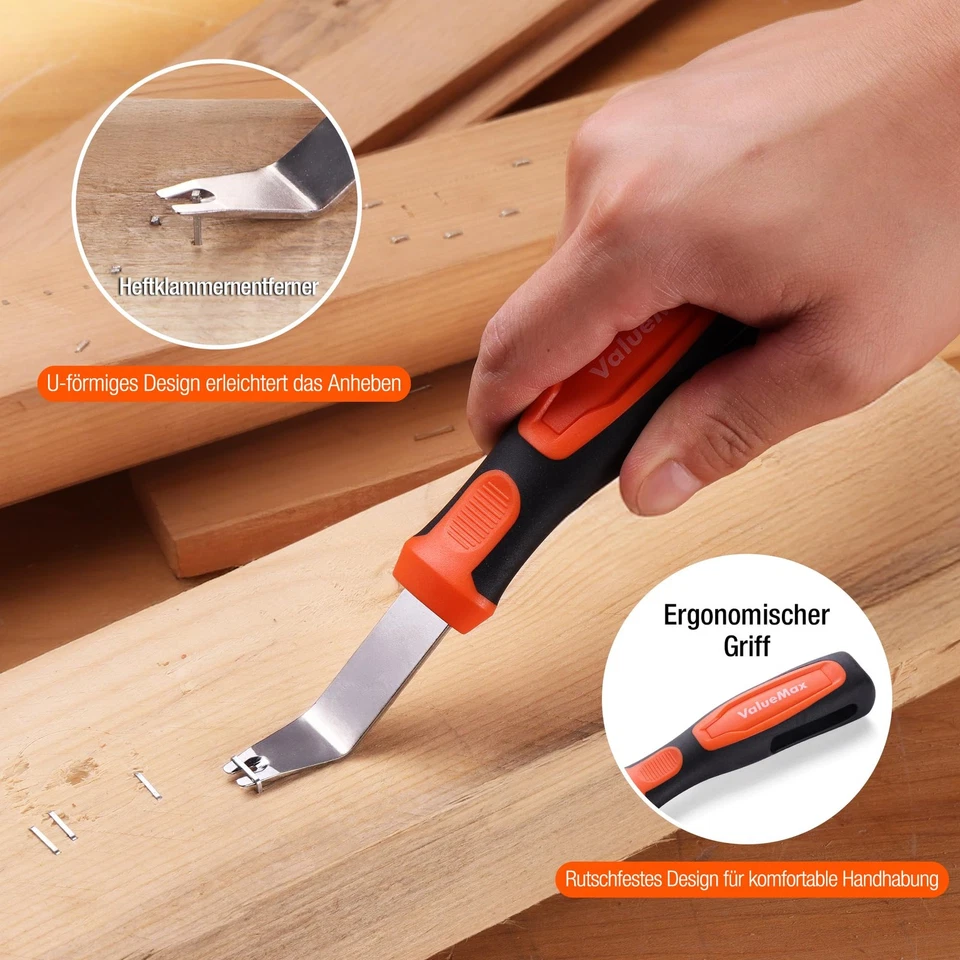 3-in-1 Handtacker Set mit 3000 Klammern -TÜV GS geprüft- Profi Tacker für Hol... - Bild 3 von 4