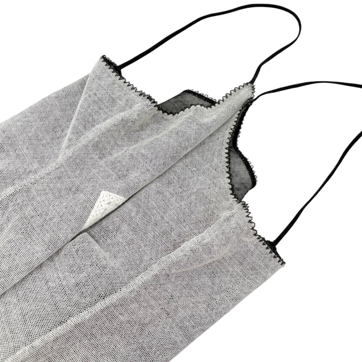 CHANEL Vintage 04P CC Logo No.5 Overlay Mesh Camisole Top #40 Gray
