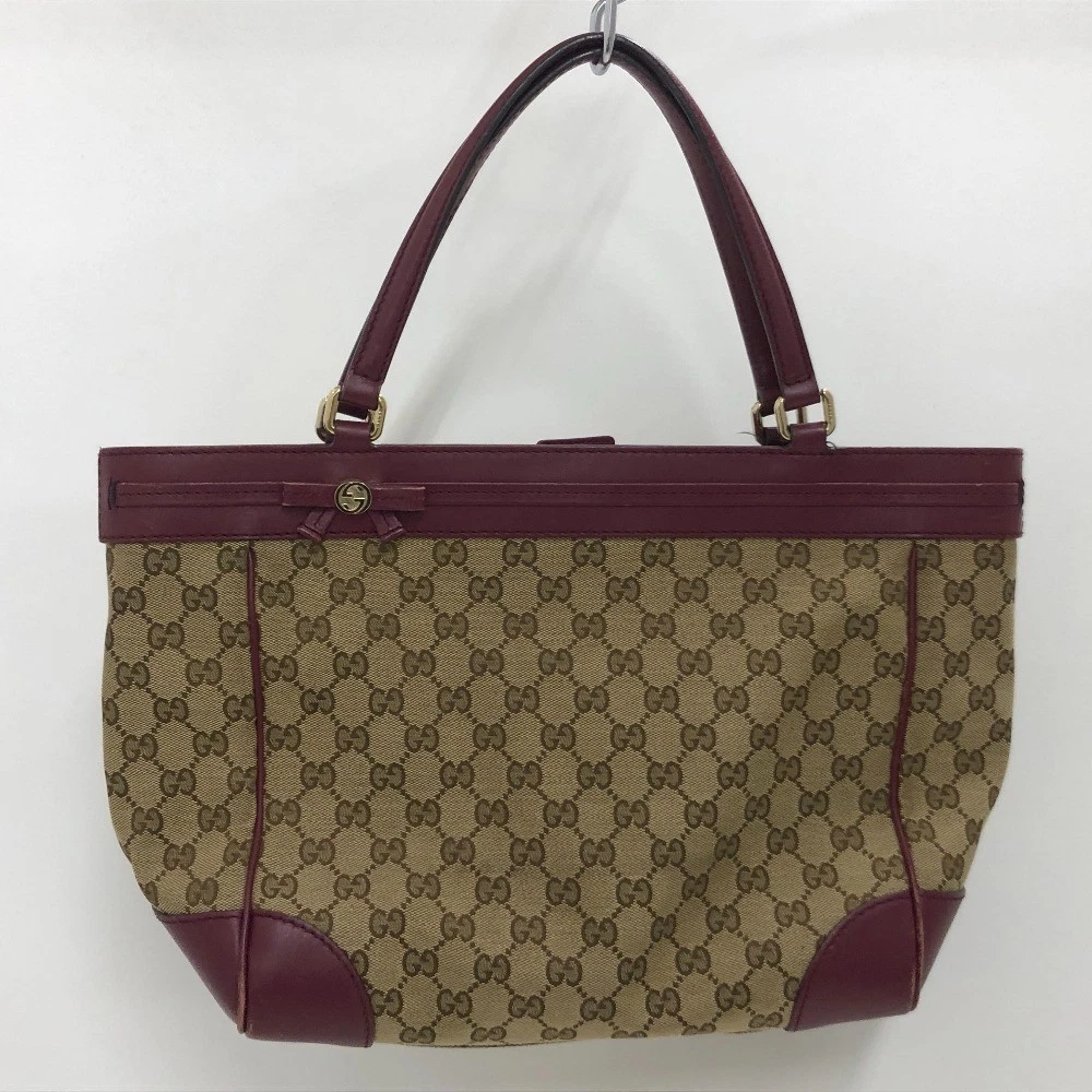 Sac fourre tout Gucci GG toile logo ruban marron femme fabriqué en Italie