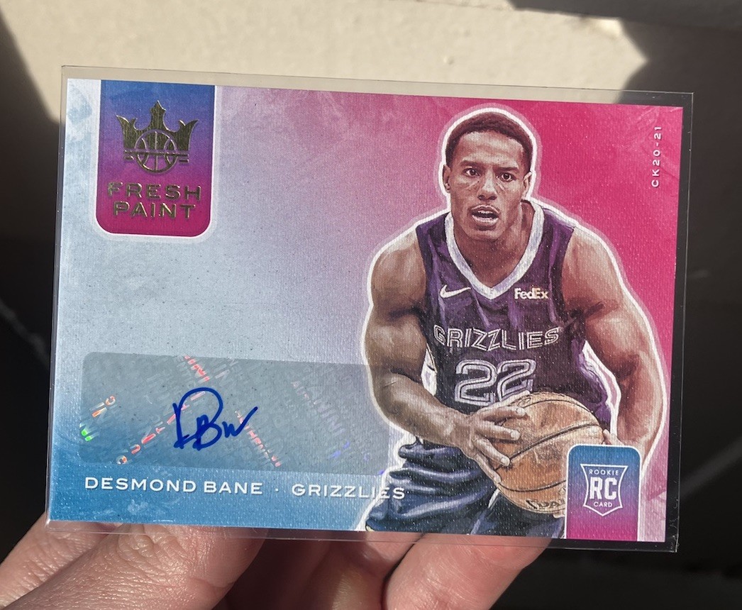2020-21 Panini Court Kings Desmond Bane Fresh Paint Rookie Auto /99