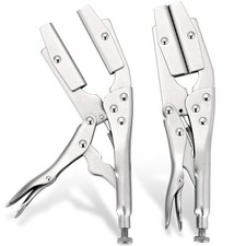DASBET 10" Hose Pinch-Off Locking Pliers | 2 Pack Self-Locking Pinch Silver