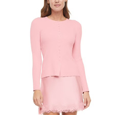 Express Women's Ribbed Button-Up Sweater Size XS Pink