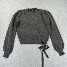 Vintage Renee Tener For Outlander Sweater Womens Medium Gray Wrap Angora