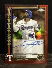 2025 Topps Gilded Red Gold /5 Adonis Garcia #CGA-AG On card Auto Rangers 5 of 5 