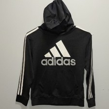 Adidas Lightweight Black Hoodie with Bold White Logo Small 8 