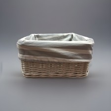 RARE Pottery Barn Kids Sabrina Basket Medium White Striped liner 12  