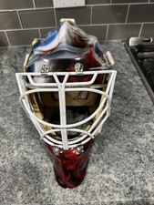 2013-14 Columbus Blue Jackets Curtis McElhinney Game Used Worn Goalie Mask