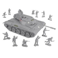 Tim Mee Processed Plastic Gray M41 Walker Bulldog Tank SWAT Timmee Army Men Set