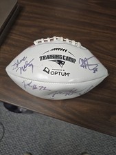 Autographed New England Patriots Training Camp Football Steve Nelson Chris Hogan