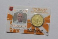 🧭 🇻🇦 VATICAN 50 EURO CENTS 2016 COIN CARD NR. 12 ORANGE B89 CG2