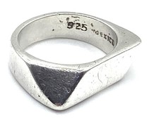 Mexico Solid Sterling Silver /925 Asymmetrical Band Ring Size 7