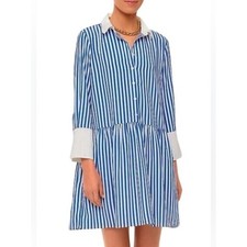 Tuckernuck Hayden Stripes dropped waist nautical popover dress Small preppy cozy