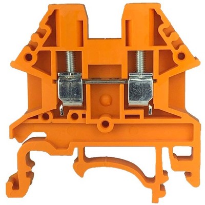 Dinkle Orange DK2.5N-OR DIN Rail Terminal Block Screw Type UL 600V 20A 12-22A...