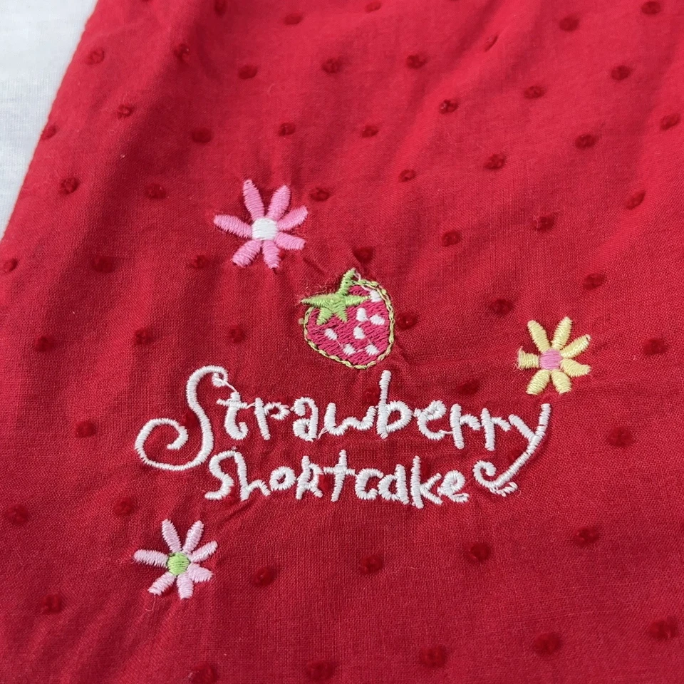 Camiseta sin mangas de encaje bordada roja talla 5 Strawberry Shortcake Y2K 2004 de colección muy rara Foto 4 de 4