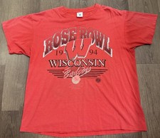 Vintage 1994 XL Wisconsin Badgers Rose Bowl Single Stitch T-Shirt USA MADE