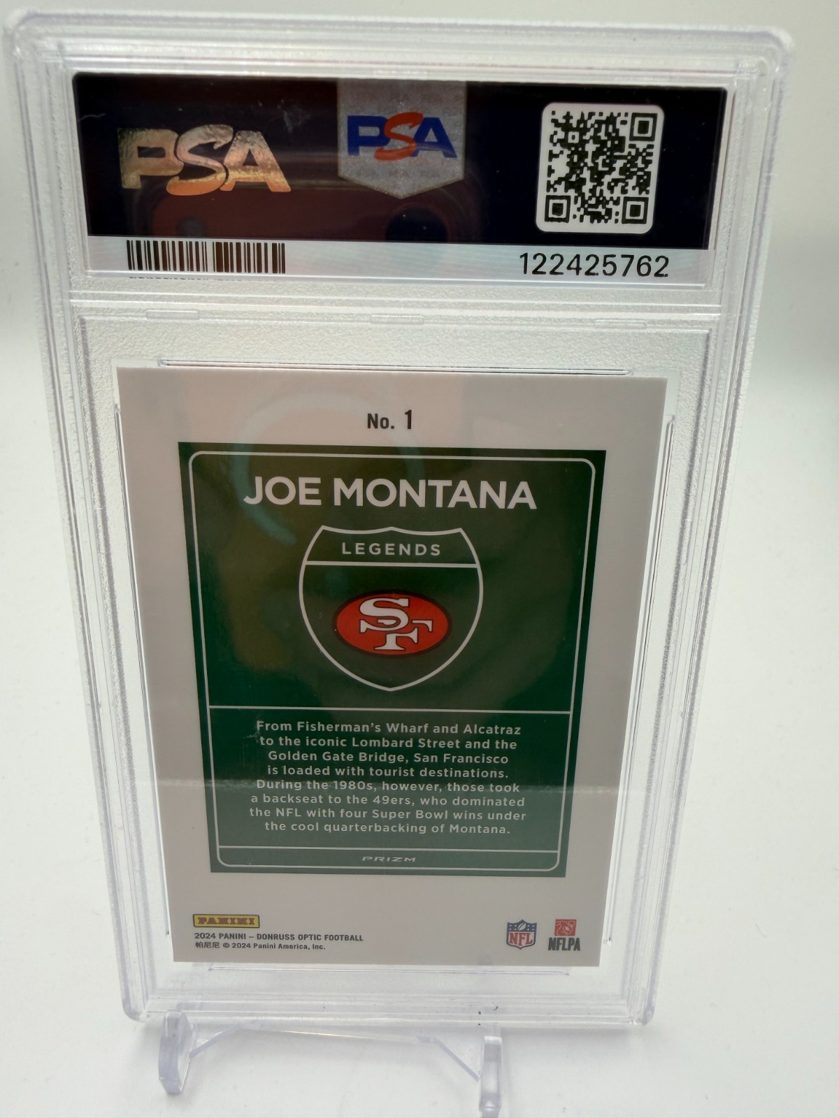 2024 Panini Donruss Optic - Downtown Legends Joe Montana #1 PSA 10 49ers view 2