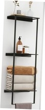 Towel Storage for Bathroom, 3 Tier Towel Rack with Shelf Black/35in With Shelf