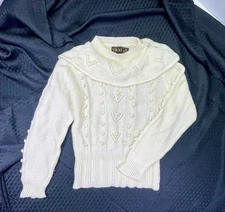 TAXI Women’s Acrylic Knit Sweater Grandma Chic Cottage Core In Medium