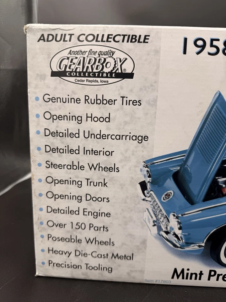 1958 Chevrolet Corvette 1/12 Scale Diecast Car Mint Precision Series, New In Box - Image 2 of 4