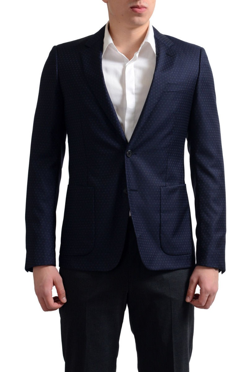 Мужское темно-синее спортивное пальто из 100 шерсти с принтом Prada блейзер US 38 40 42 44 247590₽