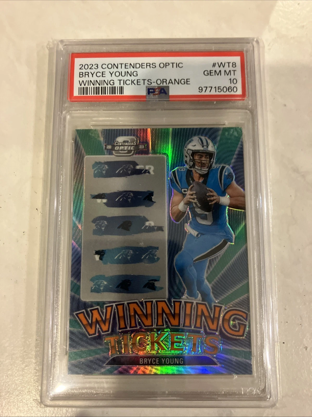 Bryce Young Panini Contenders Optic Winning Tickets #WT8 Orange