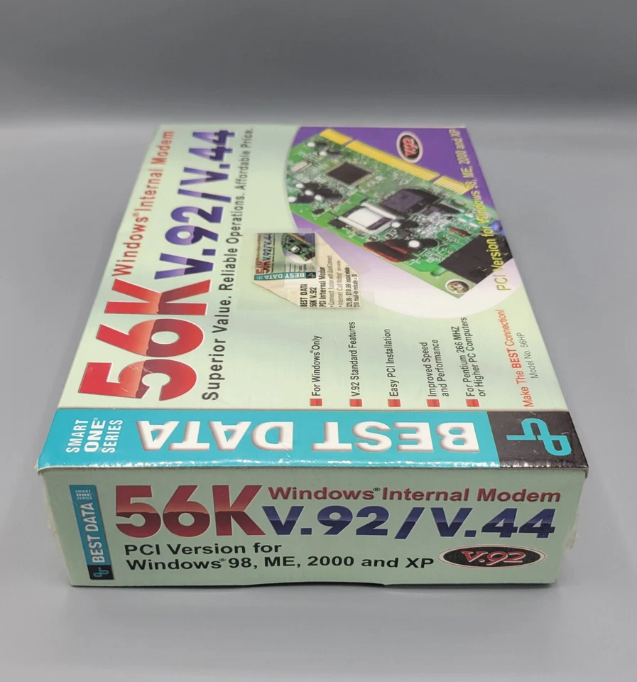Best Data Windows Internal Modem (56HP)56K V.92/V.44, 98 XE 2000 XP, New SEALED  - Image 3 of 4
