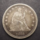 1876   *P* SEATED LIBERTY  SILVER  QUARTER       FREE SHIPPING M5060