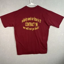 Vintage 90s Local Aluminum Brick Glass Workers Union T Shirt Adult Large Red Men