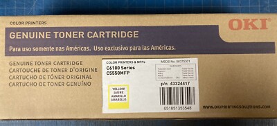 Genuine OKI 43324474 Yellow Toner Cartridge - NEW SEALED Pristine Box