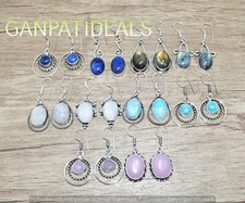 SALE !! 10pcs Lapis Lazuli & Mix Gemstone Earring Lots 925 Silver Plated Jewelry