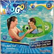 New H2O Go Inflatable Floating Turtle Baby Care Seat For Swimming Pool Ages 1-2