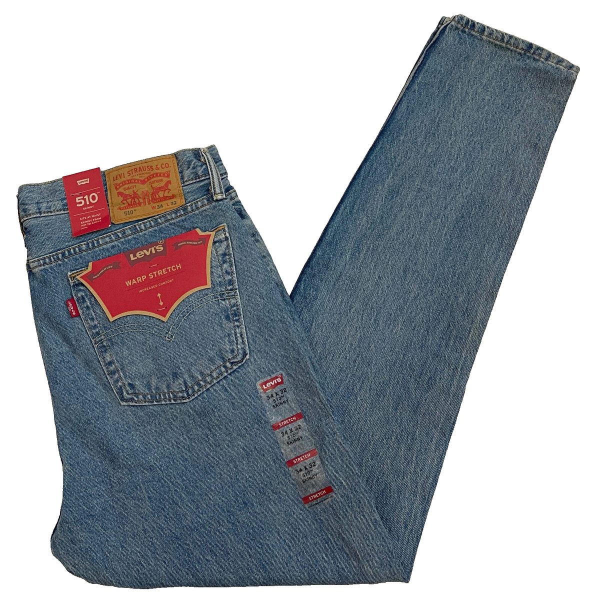 Levi's 510 Homme Bleu Skinny Slim Stretch Jeans W33 L31 (95815