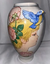 Eileen Richardson Willitts Studios Vase 11.5" Hallmark 1991 Portugal Numbered