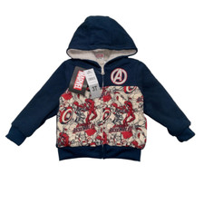 Marvel Avengers Boys Full-Zip Hoodie Fleece/ Sherpa Jacket NWT Size 3T
