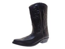 Albany Tyler Herren Western Cowboy Stiefel Boots Stiefelette Gr 46 Leder Schwarz