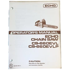 1980s Echo Chain Saw CS-660EVL EVLP Operator’s Manual Kioritz Vintage Original