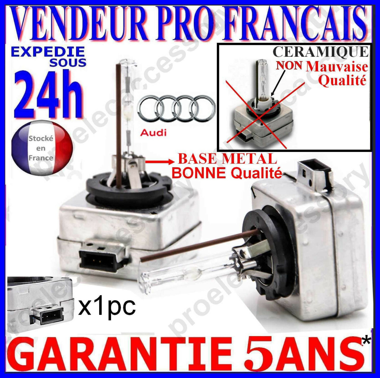 Lampe D3S xénon 35W haute intensité HID pour l'éclairage de nuit