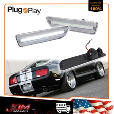 For 2005-2009 Ford Mustang Clear Lens White LED Rear Side Marker Lights 2PCS