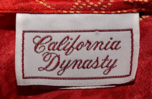 California Dynasty Red Lounge Dress Floral Satin Muu Muu Caftan Gown One Size - Picture 7 of 7