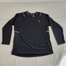 Spyder Active Shirt Mens XL Blazing Black Solid Long Sleeve Pullover Baselayer