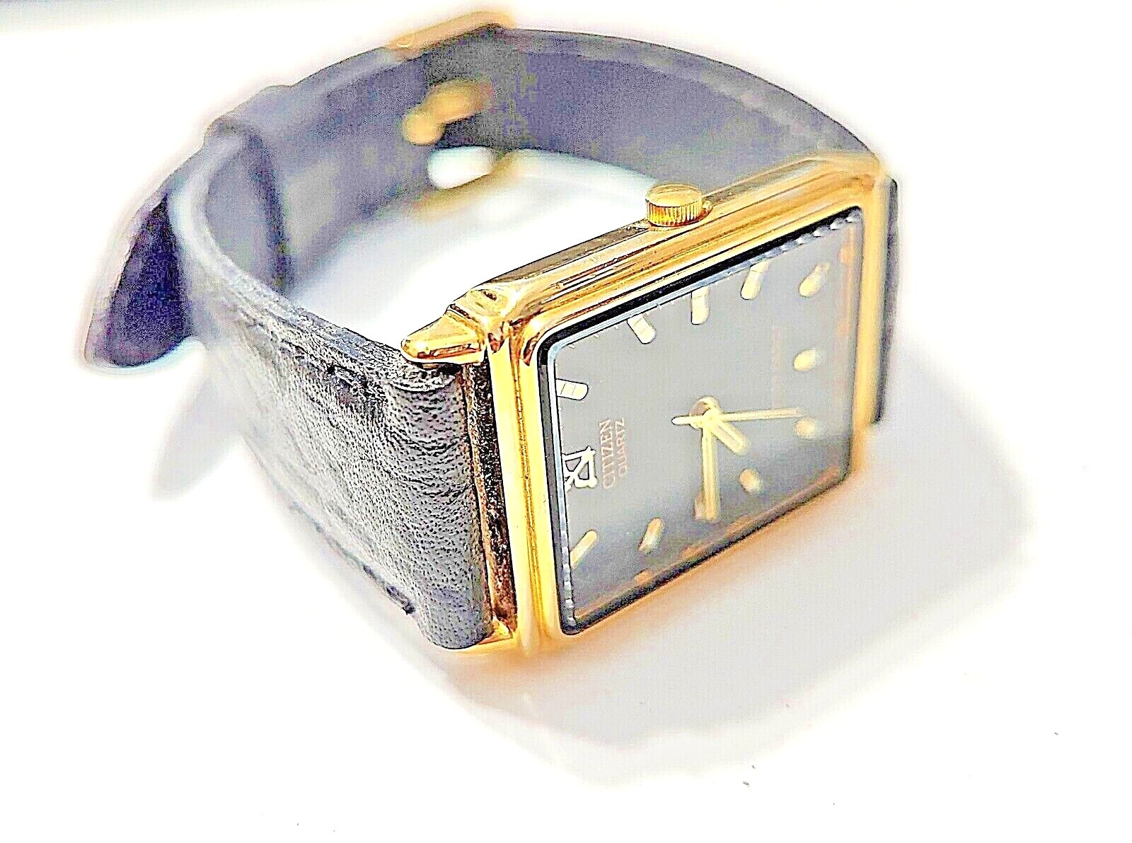 CITIZEN THIN RECTANGULAR WRISTWATCH WITH BLACK FA… - image 2