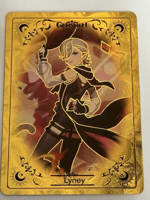 LYNEY GENSHIN IMPACT Gold Foil Custom Art Goddess Story Anime Card